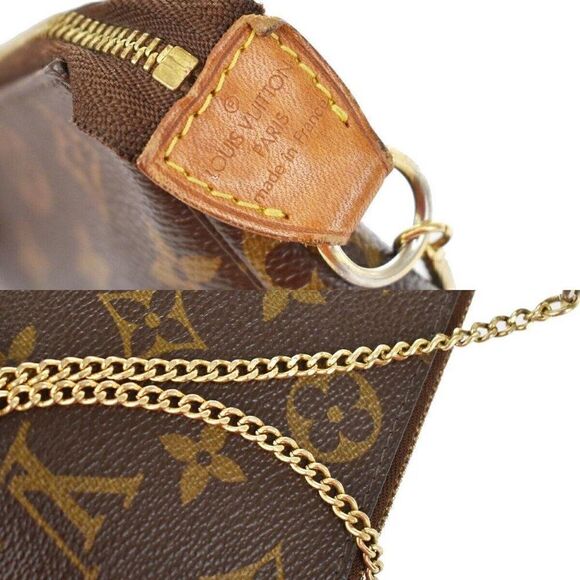 LOUIS VUITTON Mini Pochette Accessoires Hand Bag Monogram Leather - Picture 8 of 13